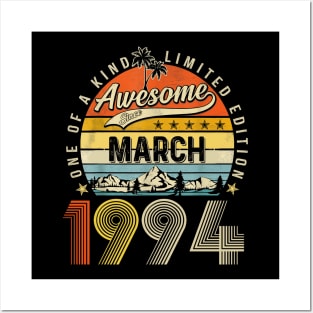 Awesome Since March 1994 Vintage 29th Birthday Posters and Art